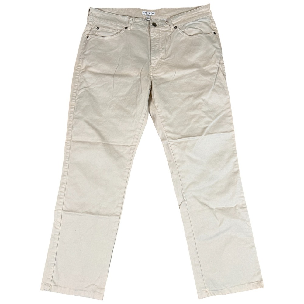 Peter Millar Performance Pants Mens 36 (36x28) Beige Classic Fit Straight Leg